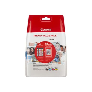CANON CLI 581 C/M/Y/BK Photo Value Pack 4er Pack Schwarz, Gelb, Cyan, Magenta Tintenbehälter /
