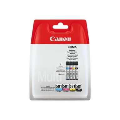 CANON CLI 581 BK/C/M/Y Multi Pack 4er Pack Schwarz, Gelb, Cyan, Magenta Tintenbehälter