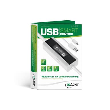 INLINE USB Smart Control, Multimeter, Ladeüberwachung, USB A zu Micro-B Kabel mit Display, 1m