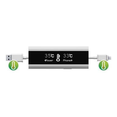 INLINE USB Smart Control, Multimeter, Ladeüberwachung, USB A zu Micro-B Kabel mit Display, 1m