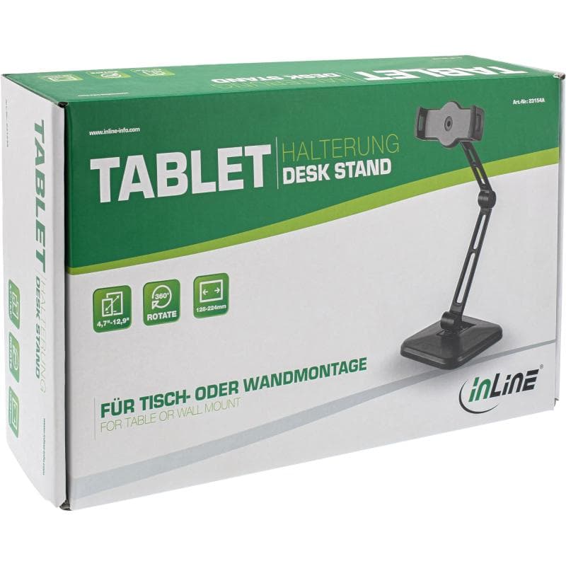 INLINE Tablet Halterung für Wand- oder Tischmontage, universal für 4,7″-12,9″