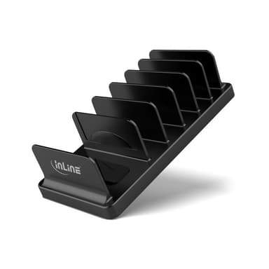 INLINE Multi-Stand mit 6 Fächern für Schreibtisch / Regal, schwarz