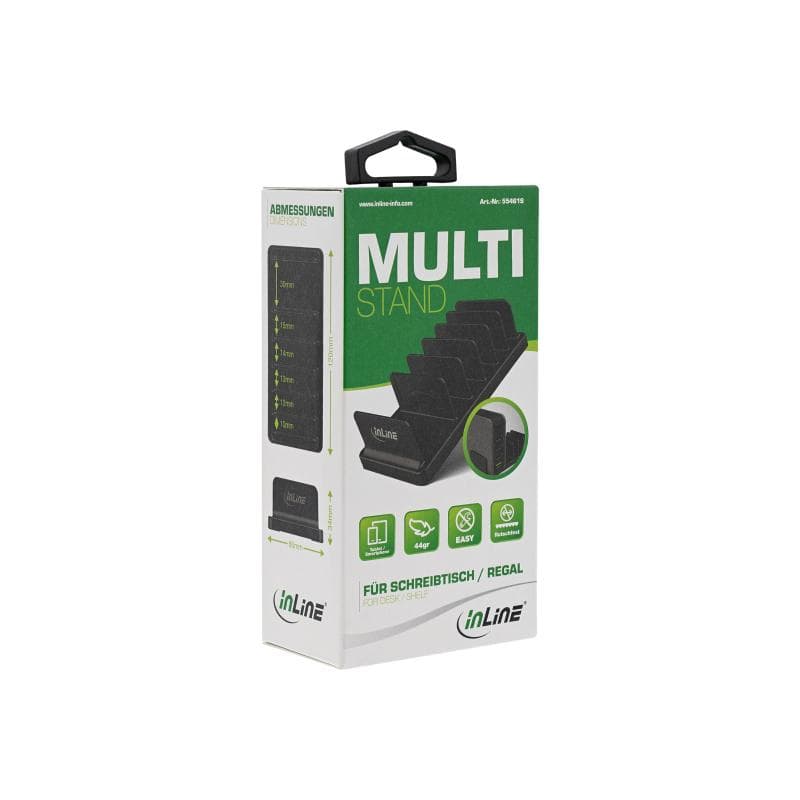 INLINE Multi-Stand mit 6 Fächern für Schreibtisch / Regal, schwarz