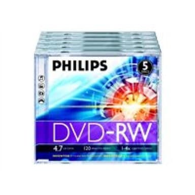 PHILIPS 5xDVD-RW 4,7GB 120Min 4x JewelCase
