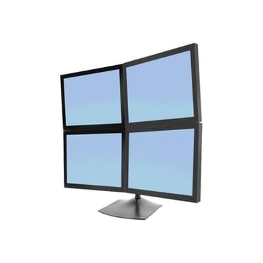 ERGOTRON DS100 Monitor Standfuß in Schwarz - Freistehende Monitorhalterung für 4 Bildschirme