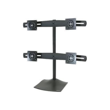 ERGOTRON DS100 Monitor Standfuß in Schwarz - Freistehende Monitorhalterung für 4 Bildschirme