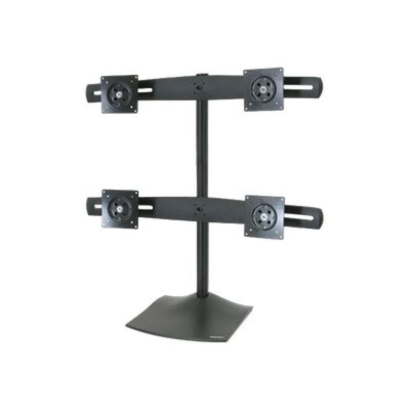 ERGOTRON DS100 Monitor Standfuß in Schwarz - Freistehende Monitorhalterung für 4 Bildschirme