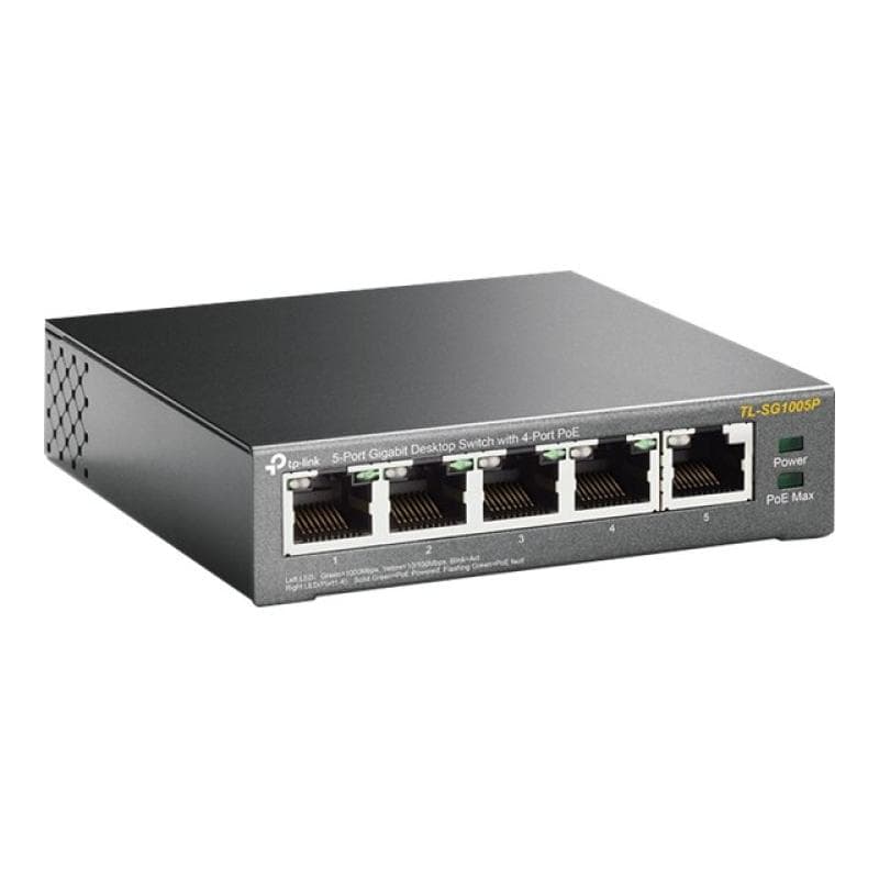 TP-LINK 5-Port Gigabit Desktop Switch with  4-Port PoE 56 W PoE Power, Desktop Steel Case