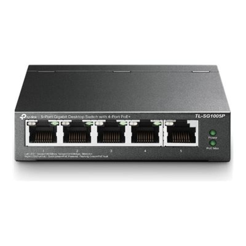TP-LINK 5-Port Gigabit Desktop Switch with  4-Port PoE 56 W PoE Power, Desktop Steel Case