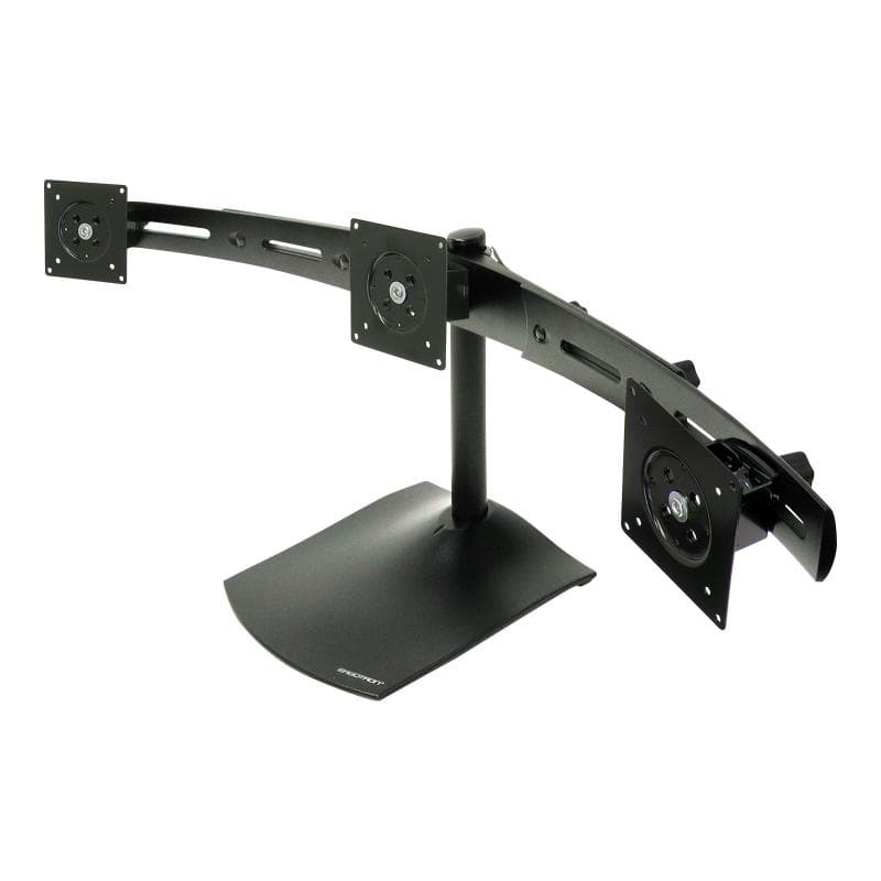 ERGOTRON DS100 Monitor Standfuß in Schwarz - Freistehende Monitorhalterung für 3 horizontal
