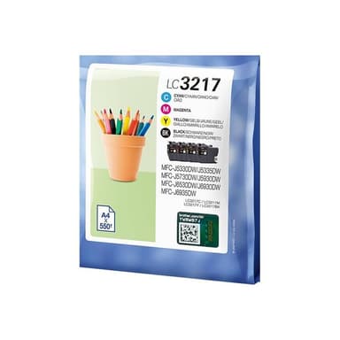 BROTHER LC3217 Value Pack 4er Pack Schwarz, Gelb, Cyan, Magenta Tintenpatrone
