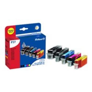 PELIKAN P37 5er Pack Schwarz, Gelb, Cyan, Magenta Tintenpatrone