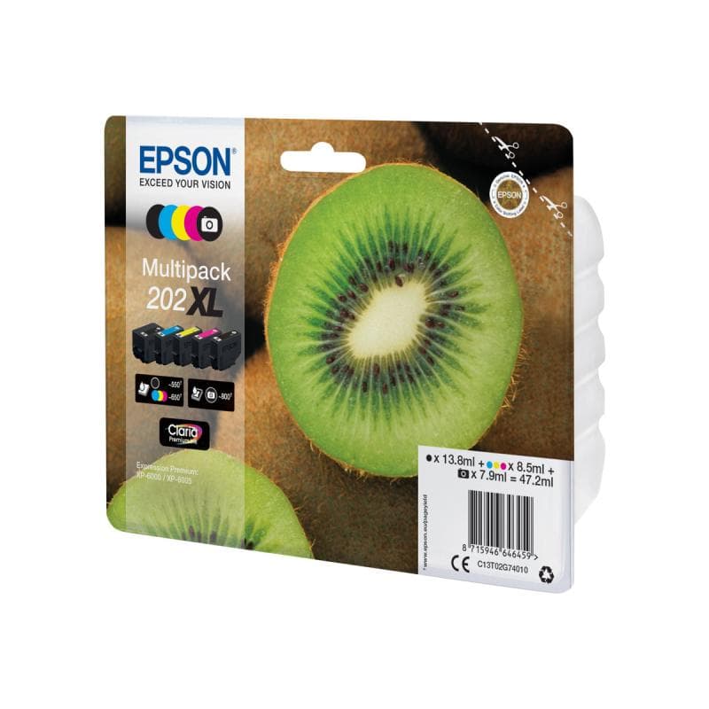 EPSON 202XL Multipack 5er Pack XL Schwarz, Gelb, Cyan, Magenta, Photo schwarz Tintenpatrone
