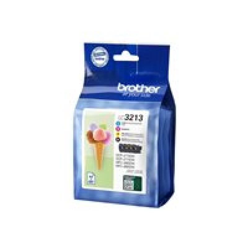 BROTHER LC3213 4er Pack Schwarz, Gelb, Cyan, Magenta Tintenpatrone