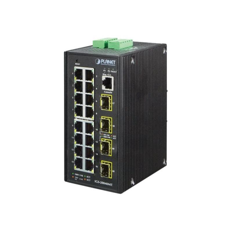 PLANET TECHNOLOGY PLANET Industrial 16-Port 10/100/1000T + 4 100/1000X SFP