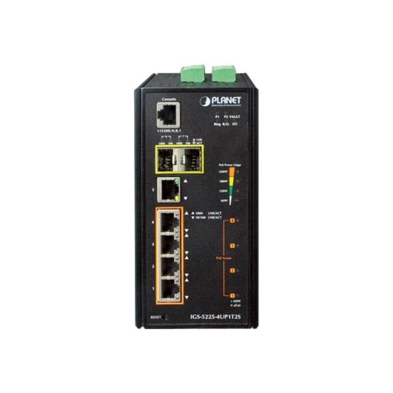 PLANET TECHNOLOGY PLANET Industrial L2+ 4-Port 10/100/1000T Ultra PoE +