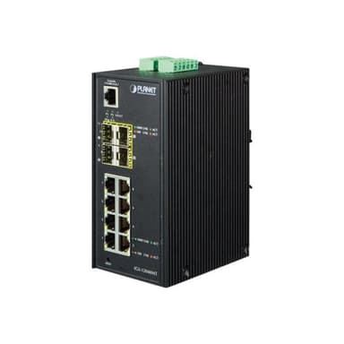 PLANET TECHNOLOGY PLANET Industrial 8-Port 10/100/1000T + 4-Port 100/1000X