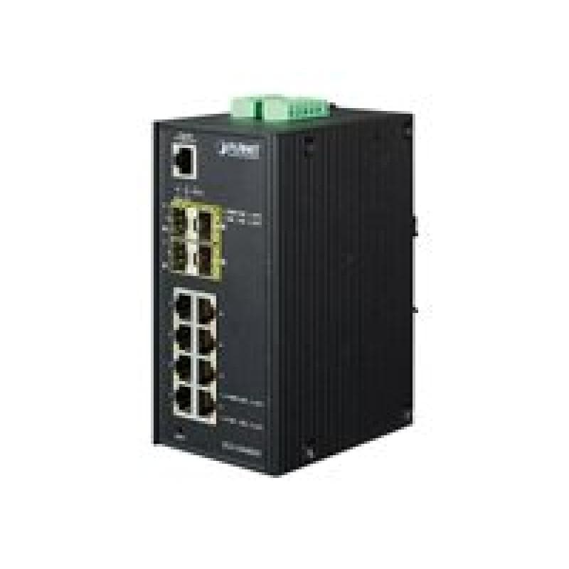 PLANET TECHNOLOGY PLANET Industrial 8-Port 10/100/1000T + 4-Port 100/1000X