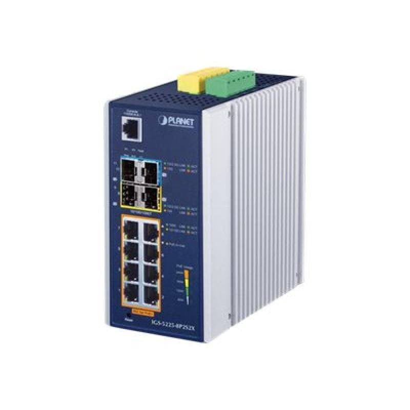 PLANET TECHNOLOGY PLANET Industrial L2+ 8-Port 10/100/1000T 802.3at PoE +