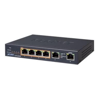 PLANET TECHNOLOGY PLANET 4-Port 10/100/1000T 802.3at PoE + 2-Port