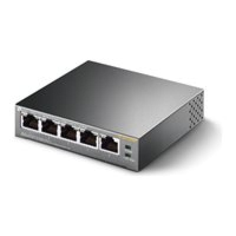 TP-LINK 5-Port 10/100 Mbps Desktop Switch with 4-Port PoE 58 W PoE Power, Desktop Steel Case