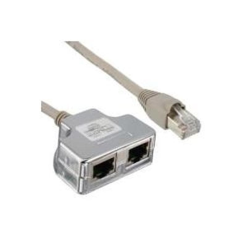 INLINE Cat.5e / ISDN  T-Adapter (Port-Doppler) RJ45 St an 2x RJ45 Bu 15cm