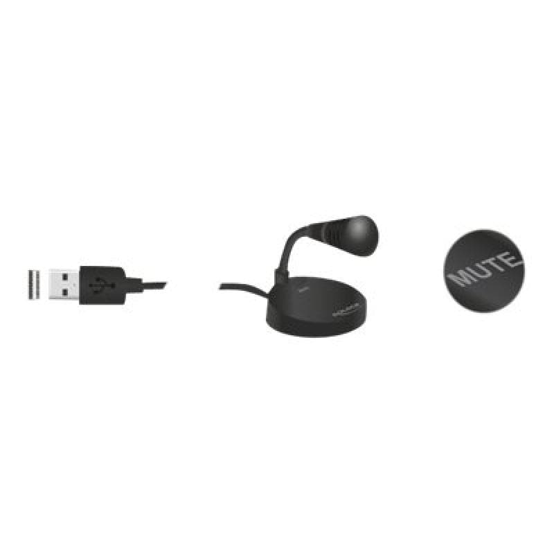DELOCK USB Mikrofon mit Standfuß und Touch-Mute