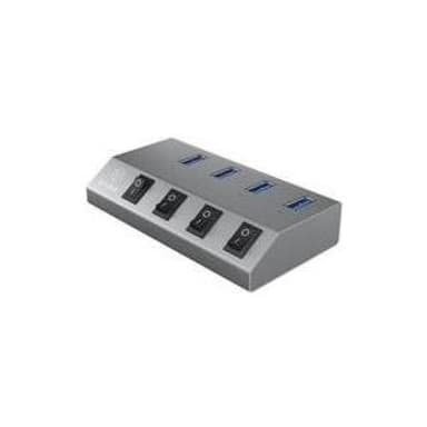 RAIDSONIC Adapter ICY-BOX USB 3.0 Hub, 4x USB Type-A Anschlüsse, An-/Ausschalter für jeden Port