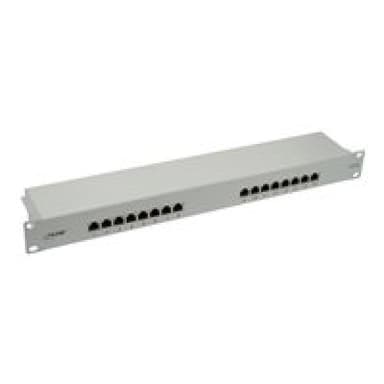 INLINE Patchfeld Cat.6, 16-fach, 19″, beige