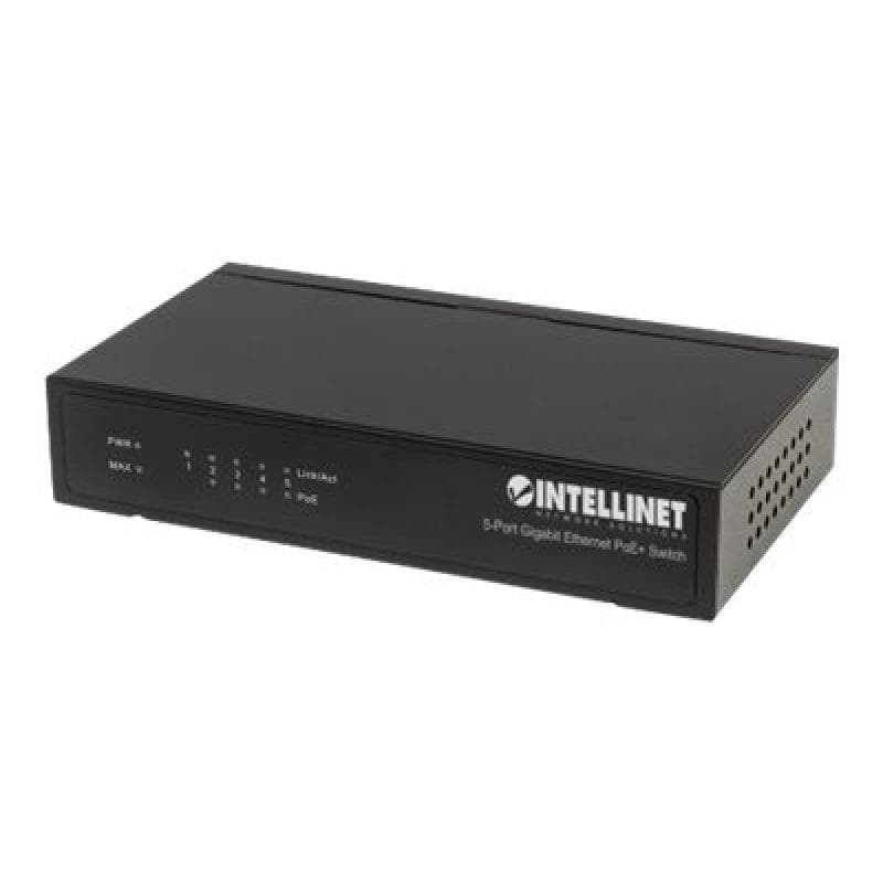 INTELLINET PoE+ Switch 5-Port Gigabit Ethernet 60W Desktop