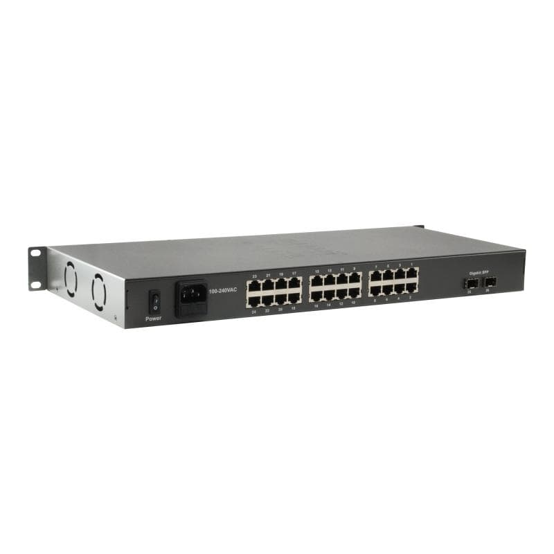LEVEL ONE LEVELONE Switch 24x FE FGP-2602      2xGSFP 19″ 380W 24xPoE