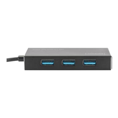 DIGITUS 4-Port-USB-Hub 4xUSB3.0 Alu schw.matt +NT +Kabel