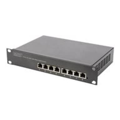 DIGITUS 25,4cm 10Zoll 8-Port Gigabit Ethernet Switch 8 x 10/100/1000Mbps RJ45 integriertes Netzteil