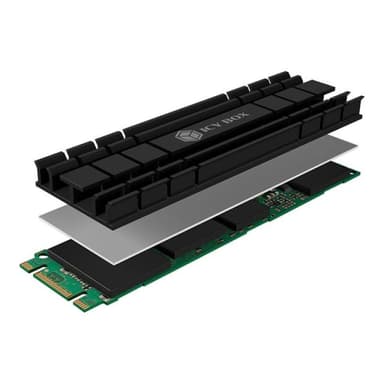 RAIDSONIC ICY BOX IB-M2HS-701 Kuehlkoerper fuer M.2 2280 SSD mit 2x Silikon Waermeleitpads 5mm dick