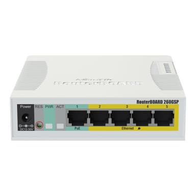 MIKROTIK RB260GSP with 5 Gigabit ports and SFP cag
