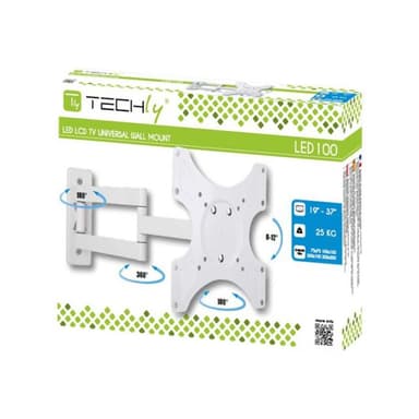 TECHLY Wandhalterung LCD 19″-37″ neig/drehbar 3 Gelenke weiß