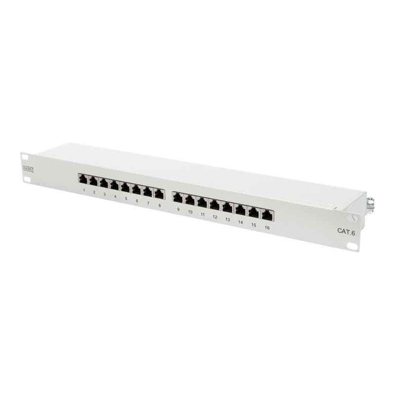 DIGITUS Patchpanel 1HE 16-Port Cat6 geschirmt schwarz