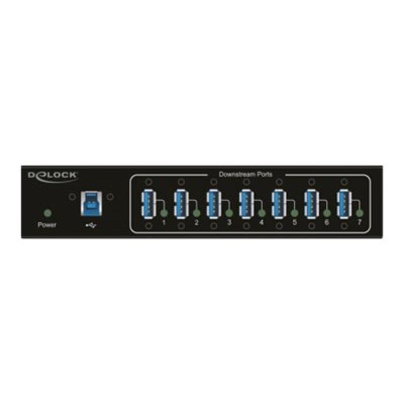 DELOCK Externer Industrie Hub 7 x USB 3.0 Typ-A