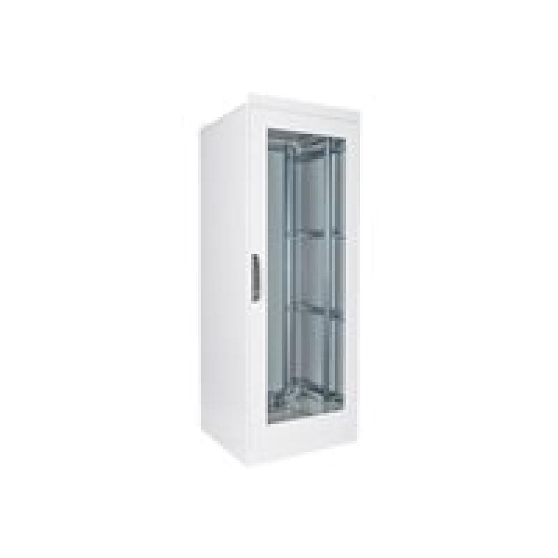 DIGITUS 42HE Netzwerkschrank Indoor IP55 2100x800x800mm Hartglastur inkl. Sockel Grau RAL 7035