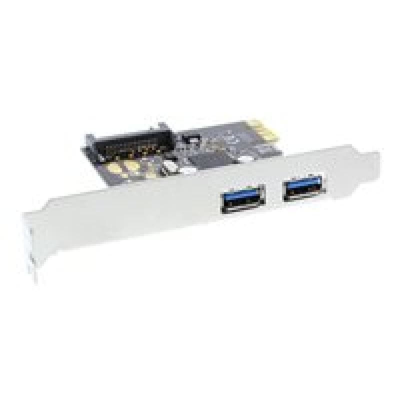 INLINE Schnittstellenkarte 2x USB 3.0 PCIe mit SATA Strom inkl. Low-Profile Slotblech