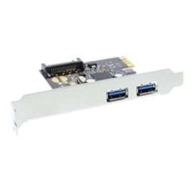 INLINE Schnittstellenkarte 2x USB 3.0 PCIe mit SATA Strom inkl. Low-Profile Slotblech