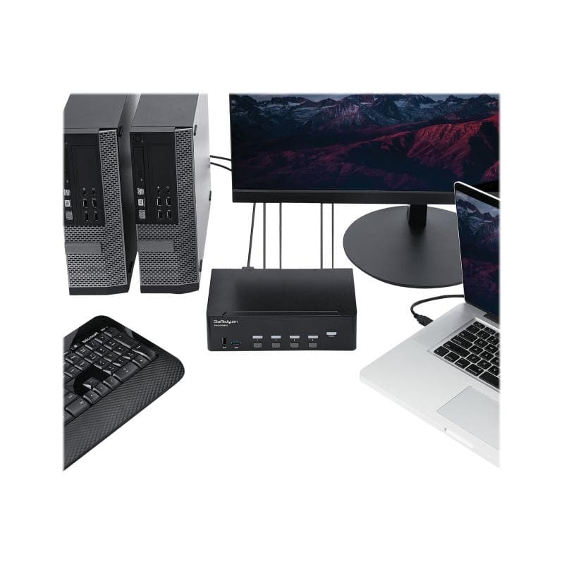 STARTECH.COM KVM Switch HDMI 4 Port - 4K 30 Hz - KVM Extender für HDMI