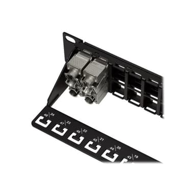 LOGILINK 48,30cm (19″) Keystone Patch Panel, ungeschirmt, 48 Port (RAL9005), 1 HE
