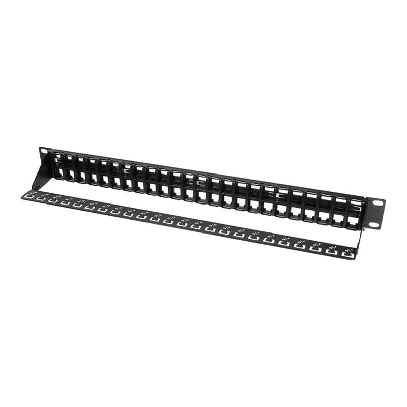 LOGILINK 48,30cm (19″) Keystone Patch Panel, ungeschirmt, 48 Port (RAL9005), 1 HE