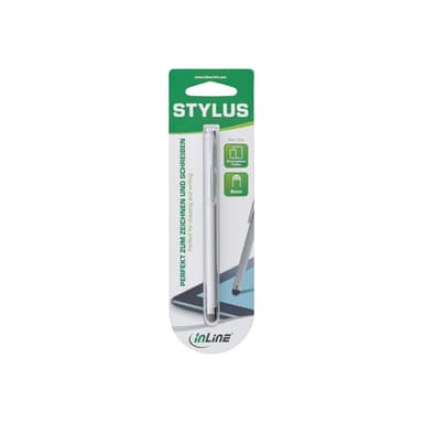 INLINE Stylus Stift fuer Touchscreens von Smartphone und Tablet silber