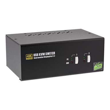 INLINE KVM Desktop Switch, 2-fach, Dual-Monitor DisplayPort 1.2, 4K, USB 2.0, Audio