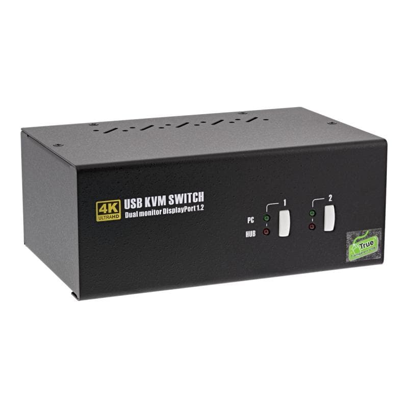 INLINE KVM Desktop Switch, 2-fach, Dual-Monitor DisplayPort 1.2, 4K, USB 2.0, Audio