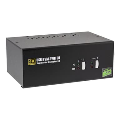 INLINE KVM Desktop Switch, 2-fach, Dual-Monitor DisplayPort 1.2, 4K, USB 2.0, Audio