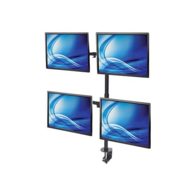 MANHATTAN - Tischhalterung für 4 LCD-Anzeigen - Stahl - Schwarz - Bildschirmgröße: 33-81,3cm