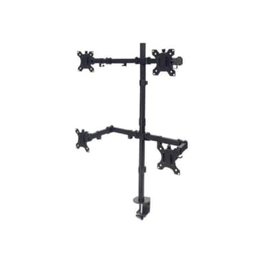 MANHATTAN - Tischhalterung für 4 LCD-Anzeigen - Stahl - Schwarz - Bildschirmgröße: 33-81,3cm